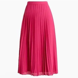 J.Crew Midi Pleated Skirt in Fushia